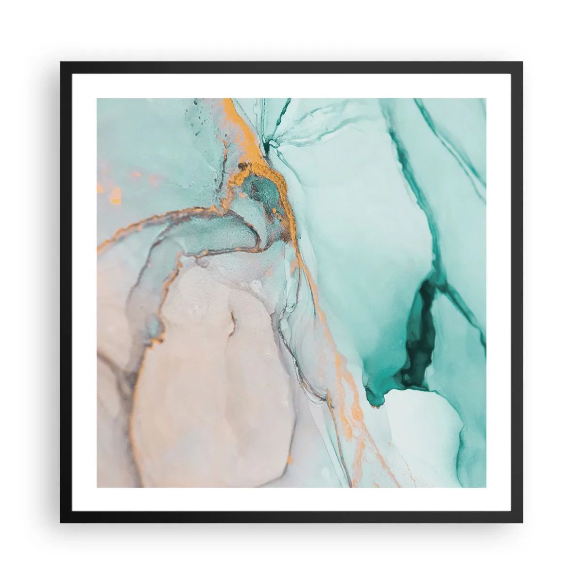 Plakát v černém rámu - Tanec tvarů a barev - 60x60 cm