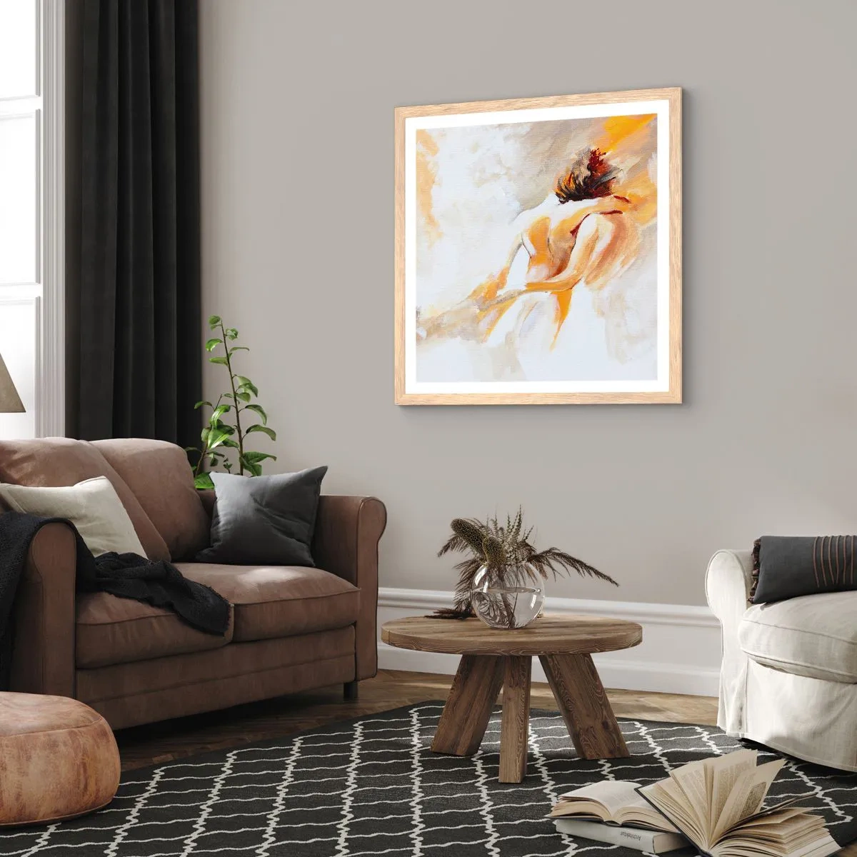 Plakát v rámu světlý dub - Blízkost v nebi - 40x40 cm