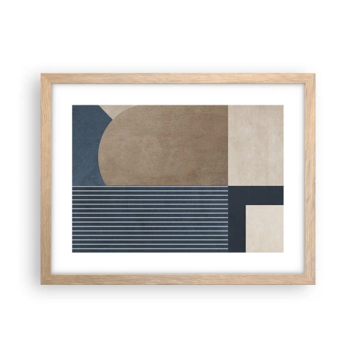 Plakát v rámu světlý dub - Kompozice jednoduchosti a kulatosti - 40x30 cm