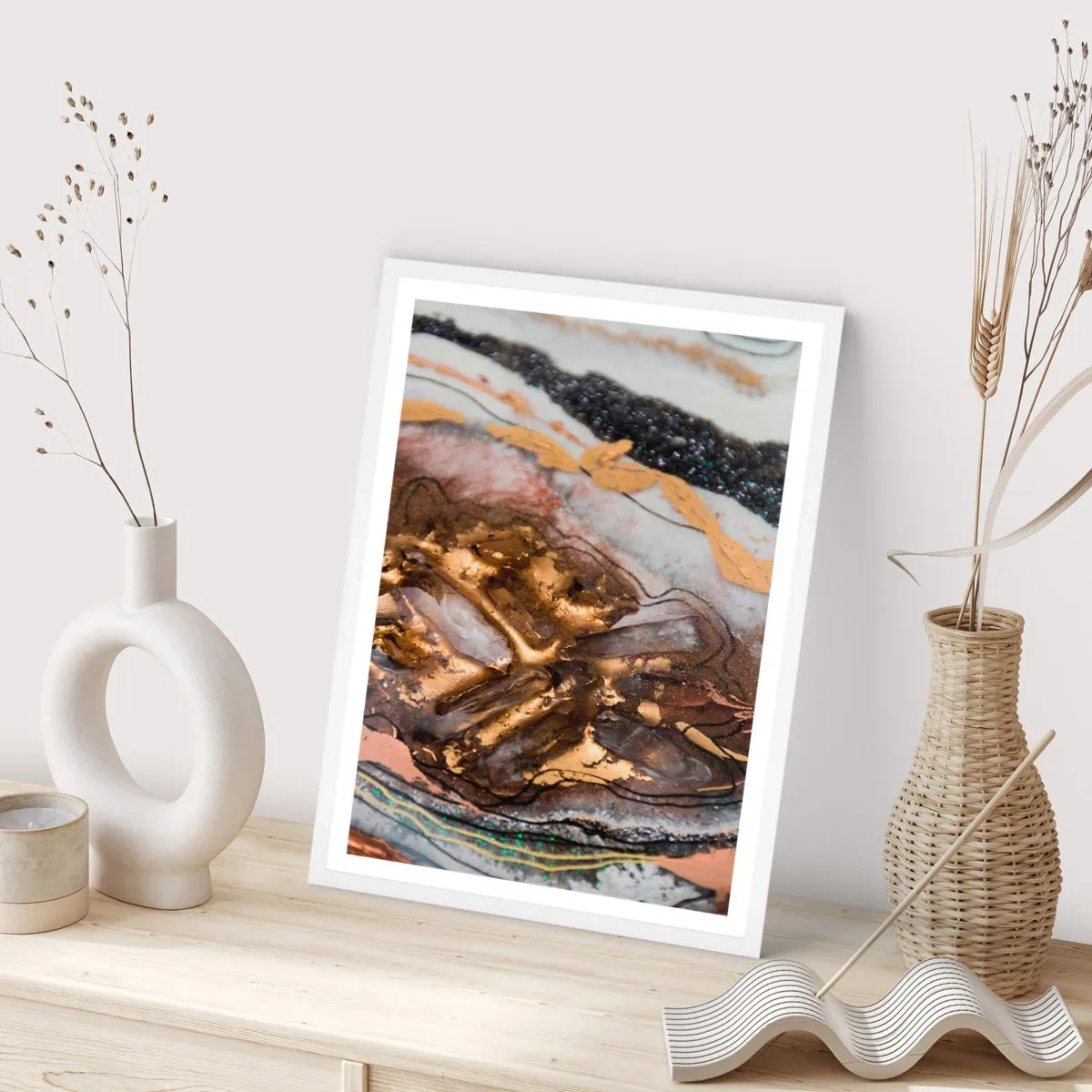 Plakát v bílém rámu - Prvek země - 50x70 cm