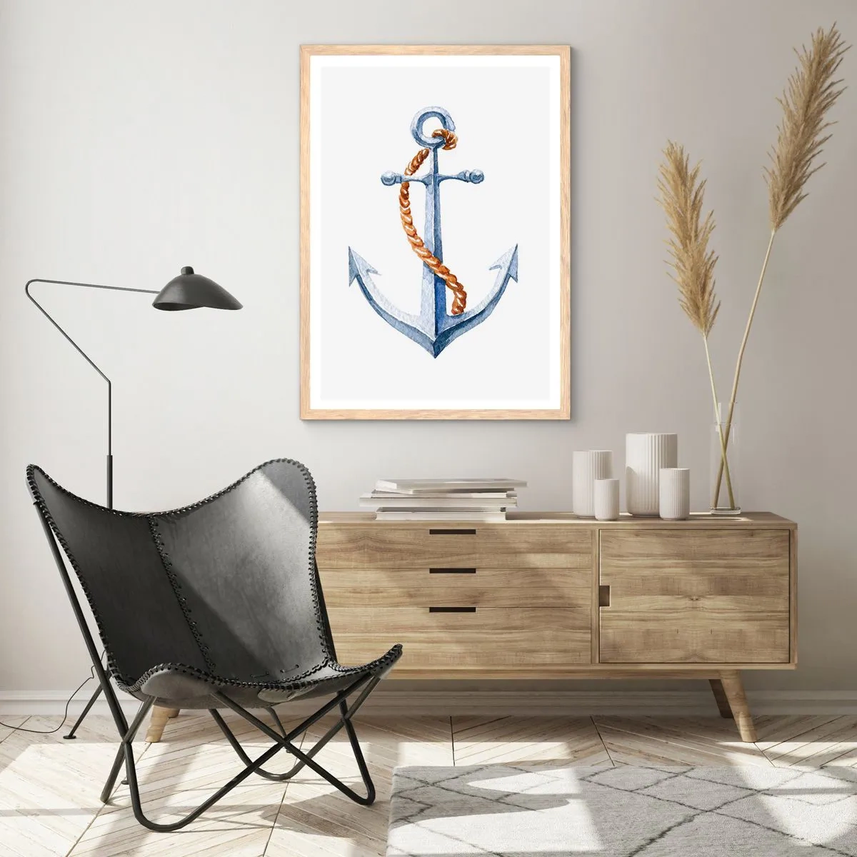 Plakát v rámu světlý dub - Ahoj, dobrodružství! - 50x70 cm