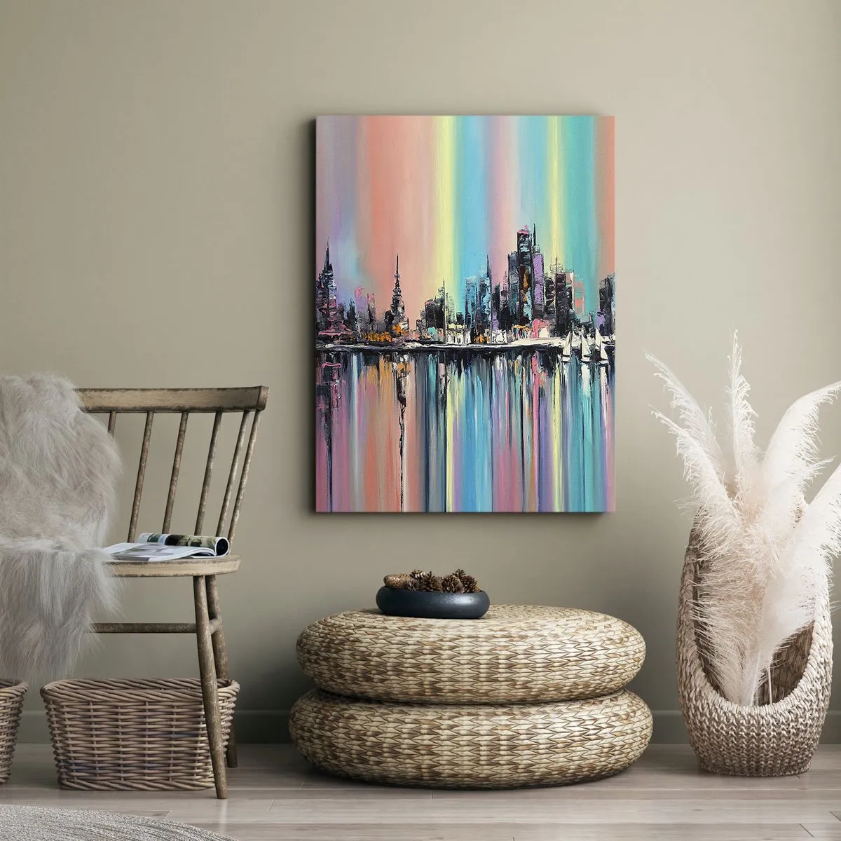 Obraz na plátně - Noční proud světla - 55x100 cm