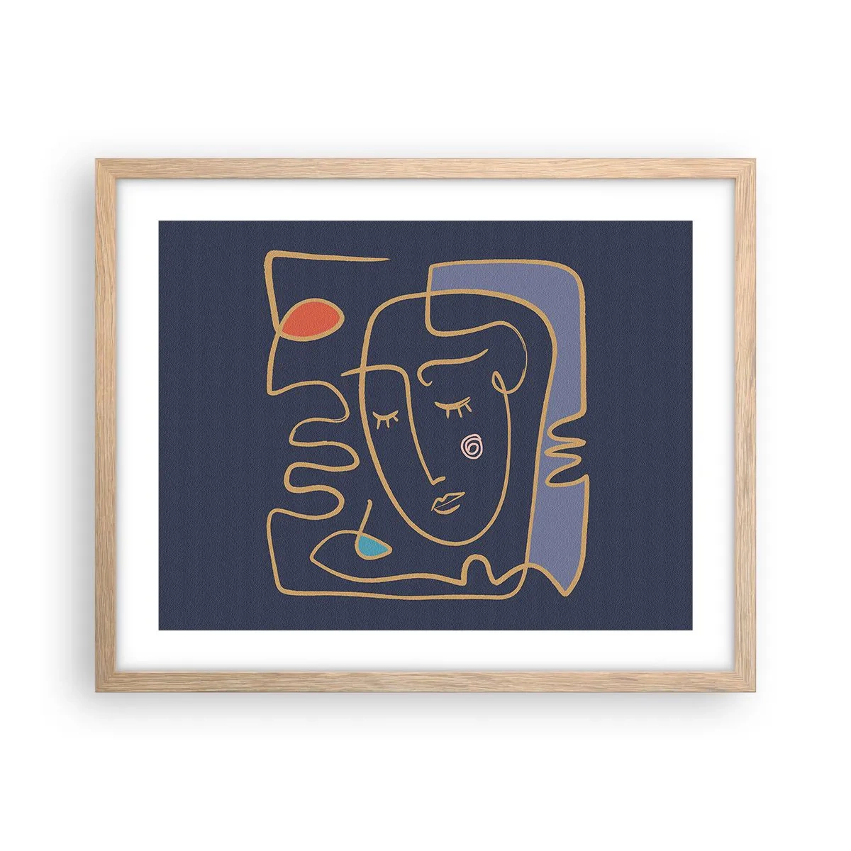 Plakát v rámu světlý dub - V zádumčivosti - 50x40 cm