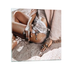 Obraz na skle - Vyplavena na břeh? - 50x50 cm