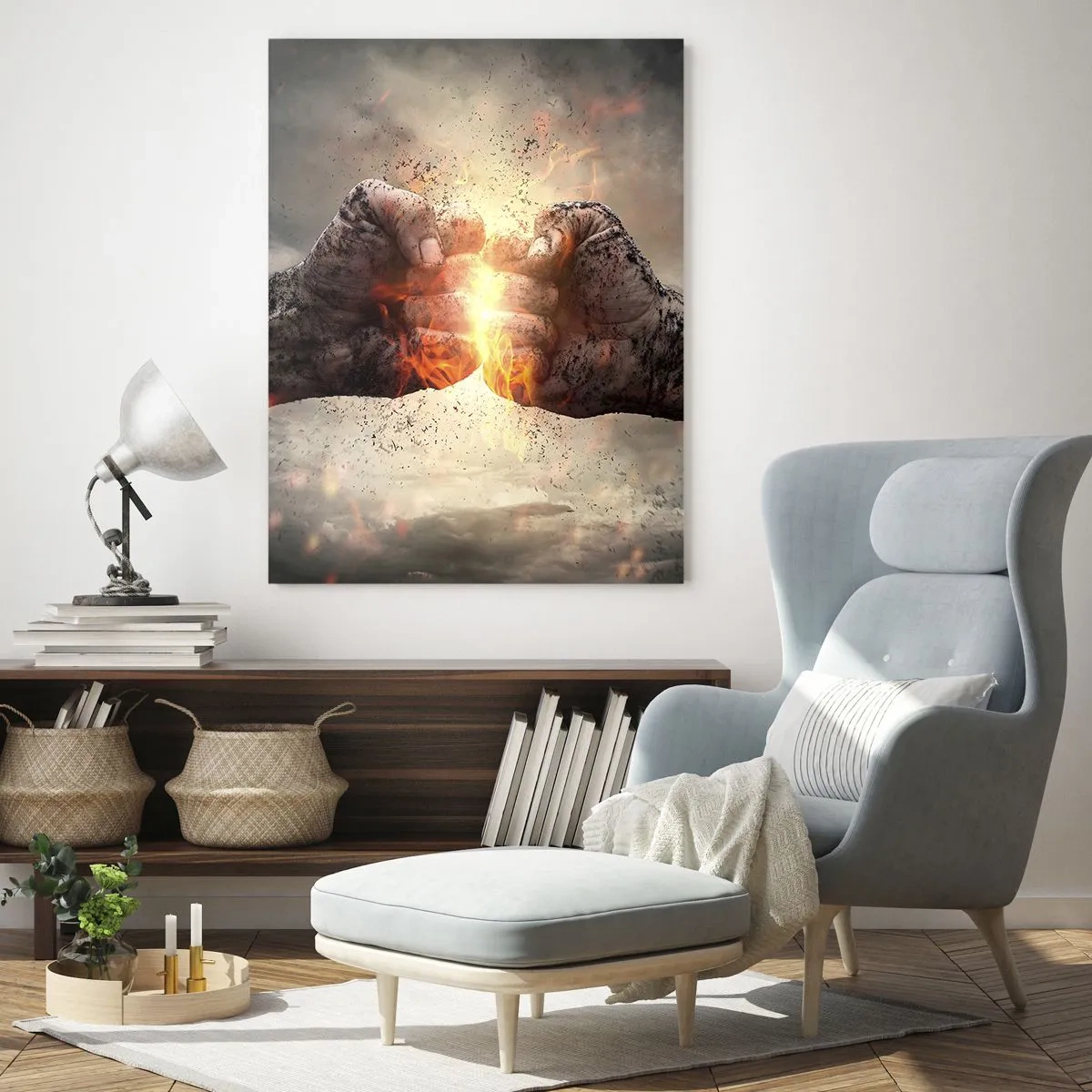 Obraz na skle - Jdi do války - 80x120 cm