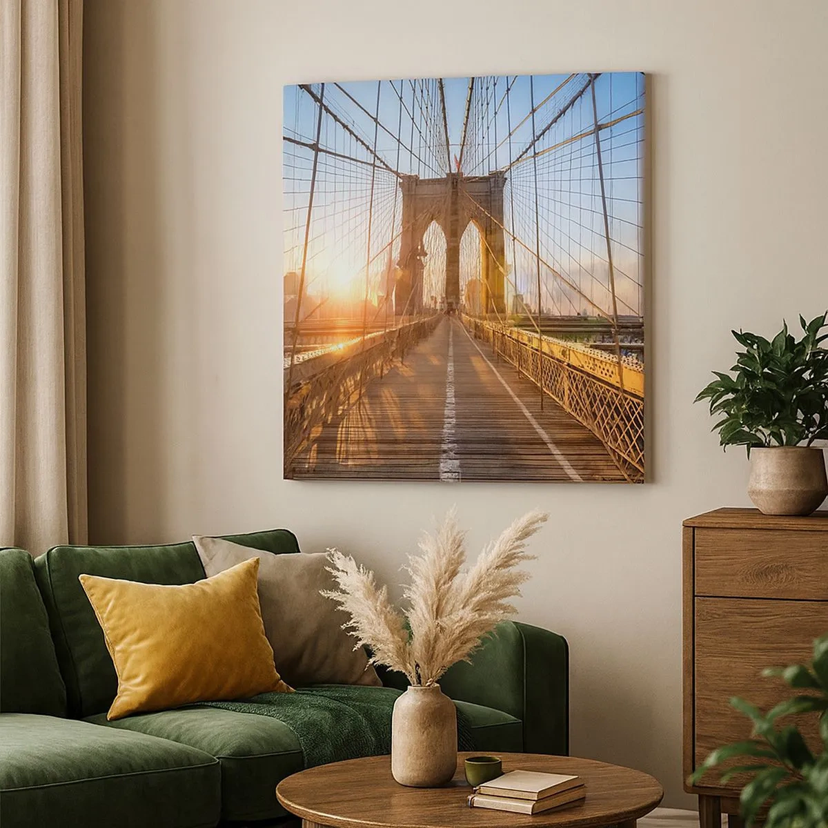 Obraz na plátně - Na zlatém mostě - 30x30 cm