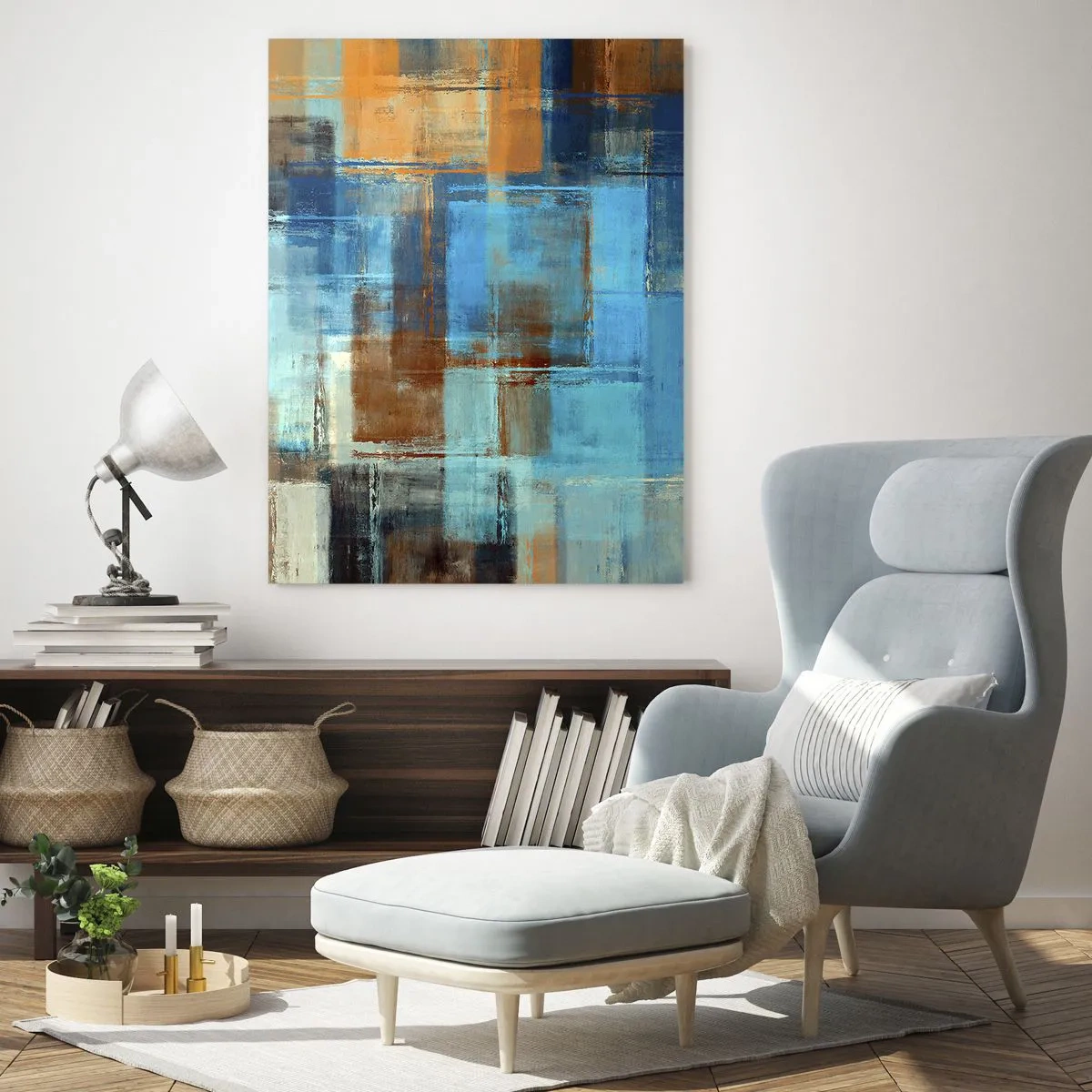Obraz na skle - Přes modrý závoj - 50x70 cm