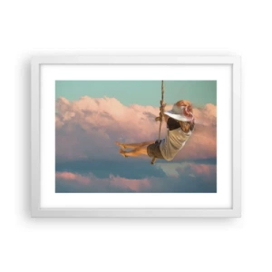 Plakát v bílém rámu - Hra v oblacích - 40x30 cm