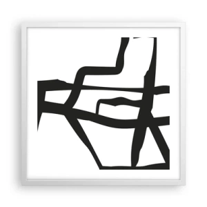 Plakát v bílém rámu - Černobílá konstrukce - 50x50 cm