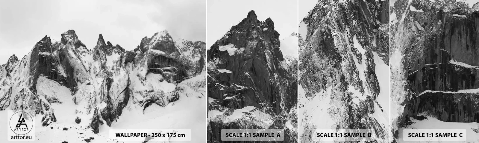 Vzor Fototapety Samolepicí Deluxe Sticker - Hrozivý žulový hřeben - Krajina, hory, Alpy - 100x30 cm