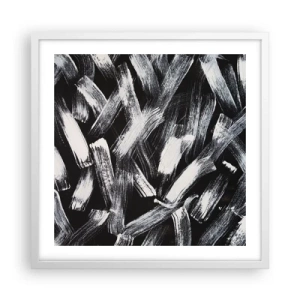 Plakát v bílém rámu - Abstrakce v industriálním duchu - 50x50 cm