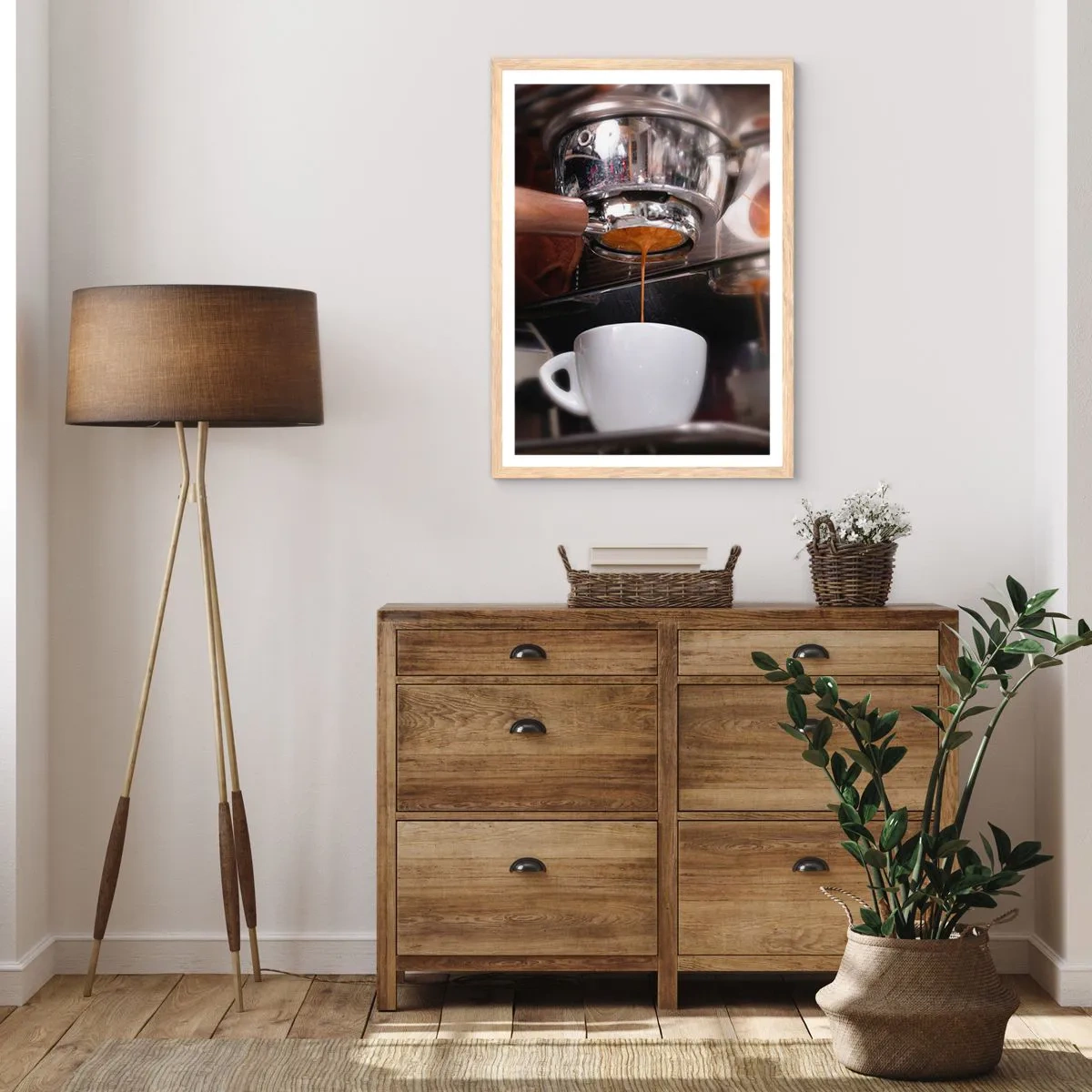 Plakát v rámu světlý dub - Dobrá chvíle dne - 70x100 cm