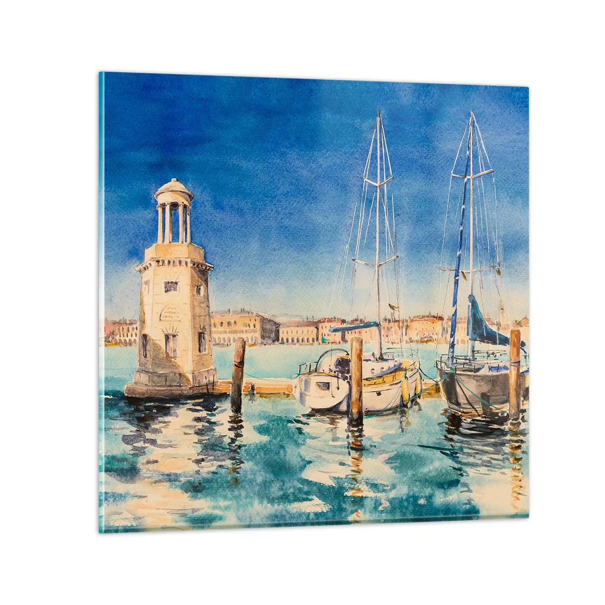 Obraz na skle - Slunečná laguna - 40x40 cm