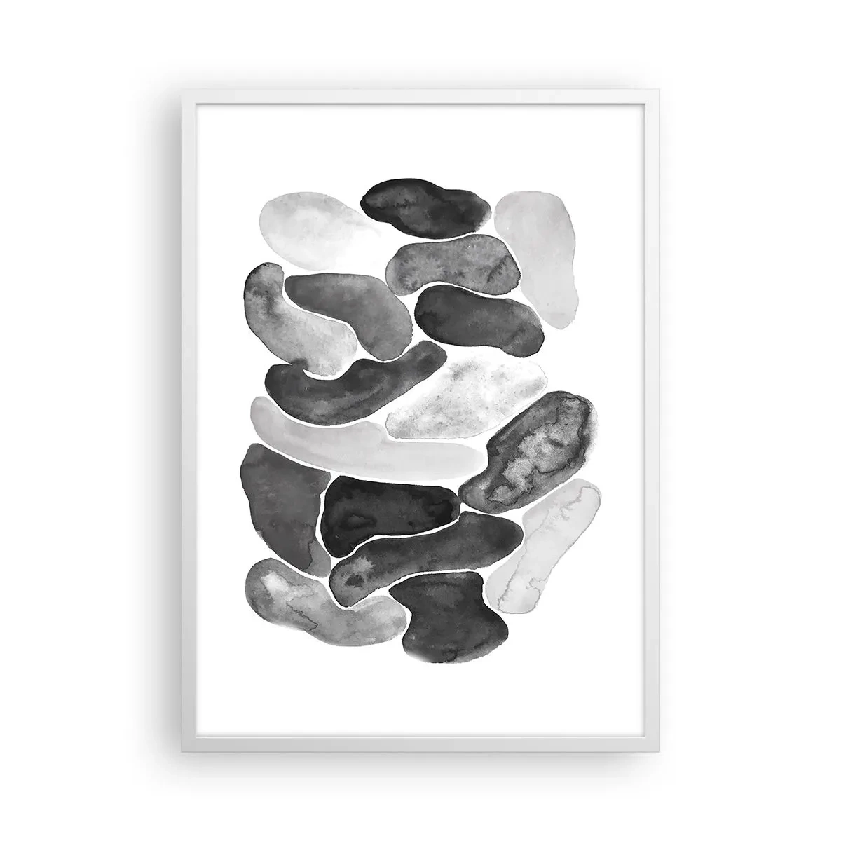 Plakát v bílém rámu - Kamenitá abstrakce - 50x70 cm