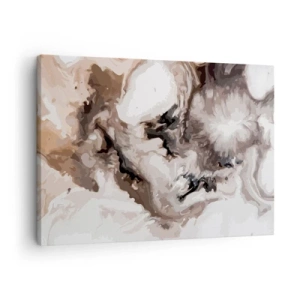 Obraz na plátně - Abstraktní vzor v odstínech hnědé a bílé - 70x50cm - Zrození galaxie - Moderní nástěnná dekorace do obývacího pokoje a ložnice ARTTOR