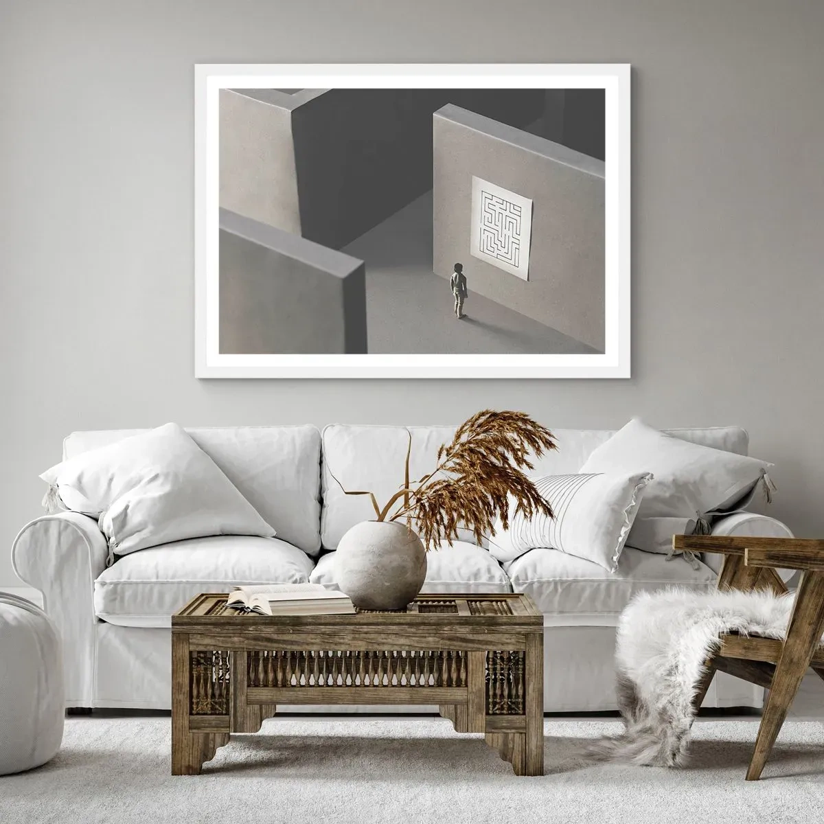 Plakát v bílém rámu - Kde to ale jsem? - 70x50 cm