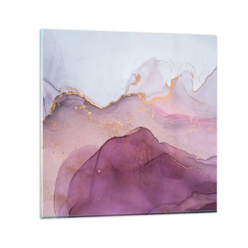 Obraz na skle - Fialové a lilové vlny - 60x60 cm
