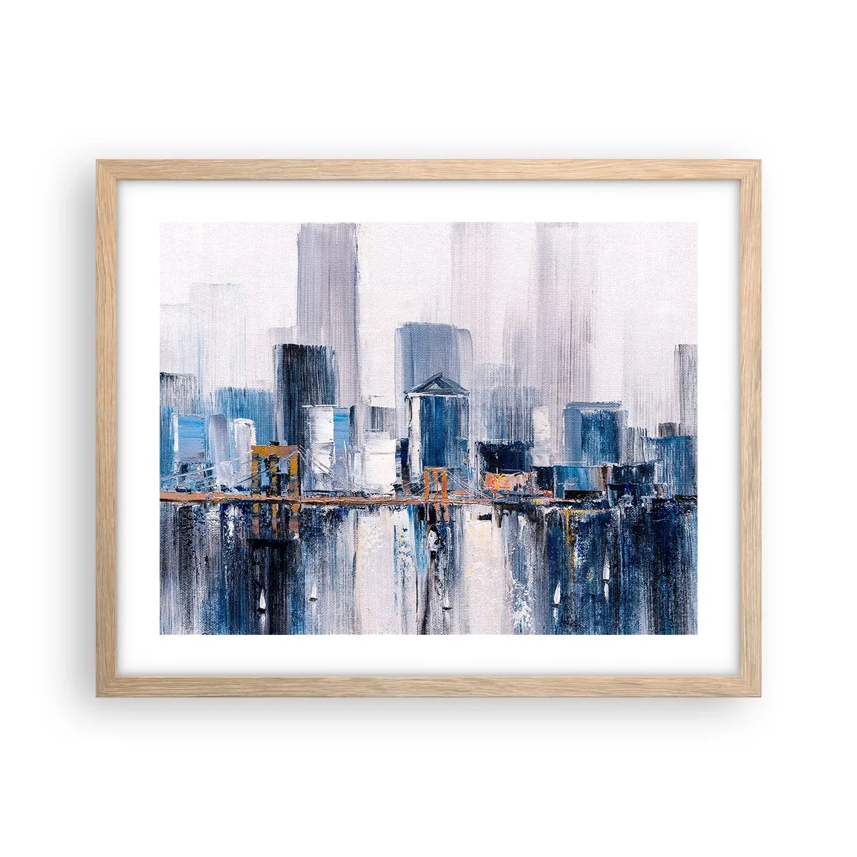 Plakát v rámu světlý dub - Newyorská imprese - 50x40 cm
