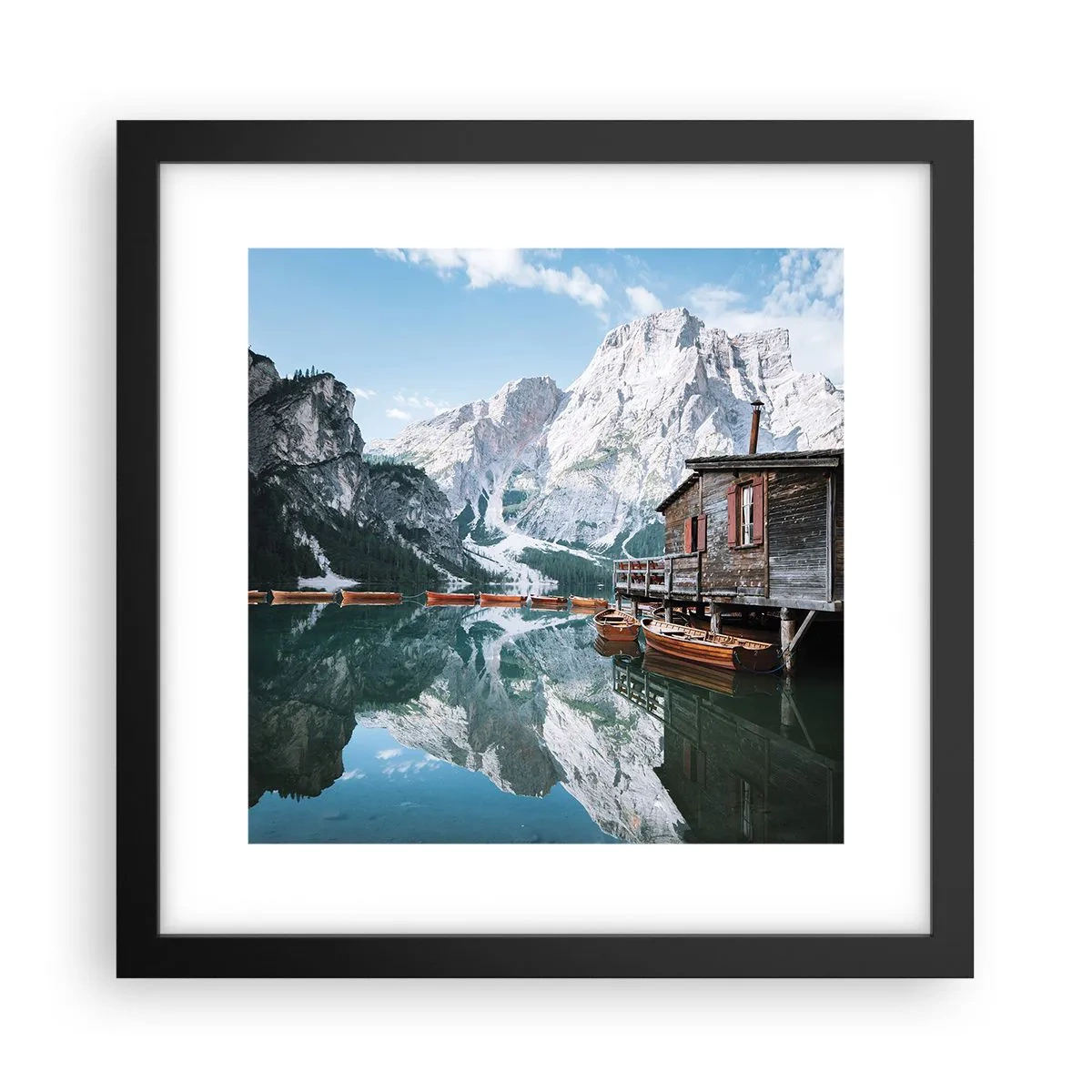 Plakát v černém rámu - Krystalické, horské ráno - 30x30 cm