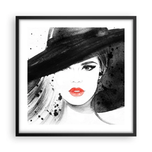 Plakát v černém rámu - Dáma v černém - 50x50 cm