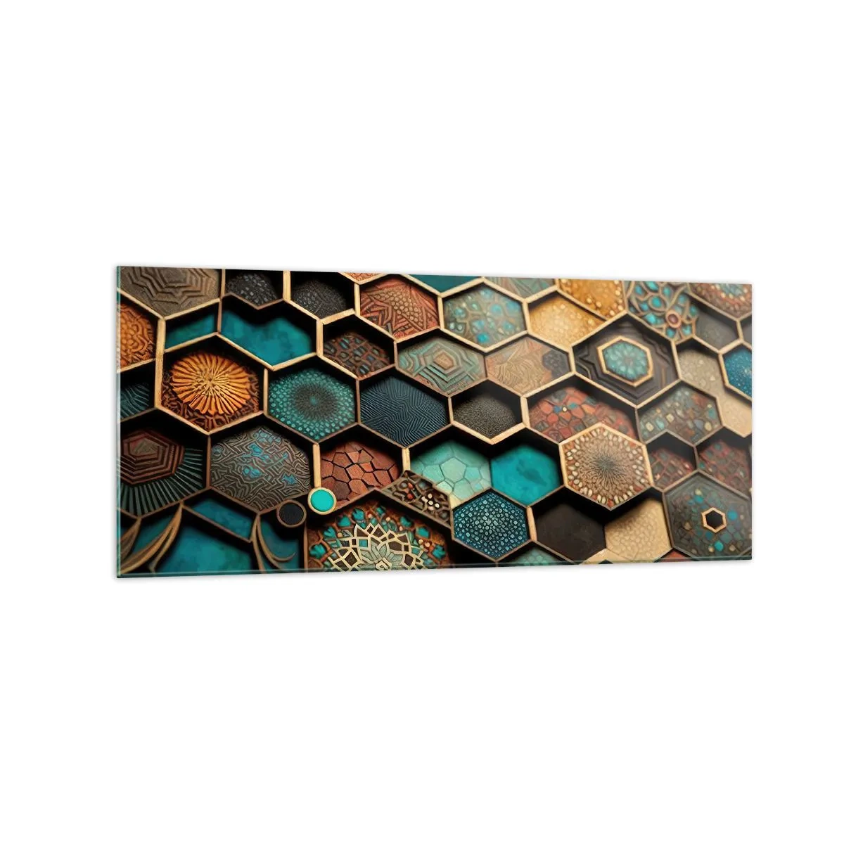 Obraz na skle - Arabské ornamenty – variace - 120x50 cm