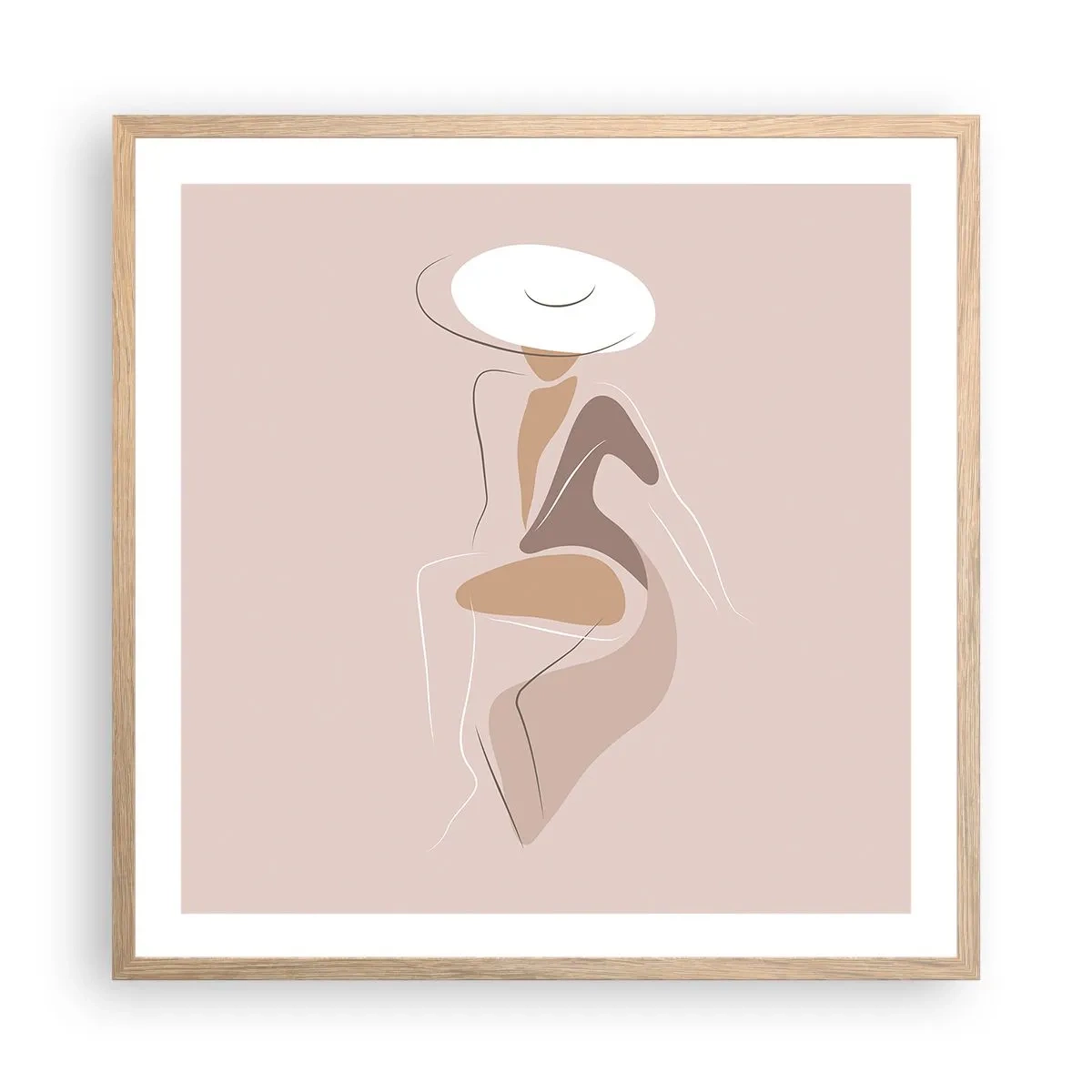 Plakát v rámu světlý dub - Jak vypadá pravá dáma? - 60x60 cm