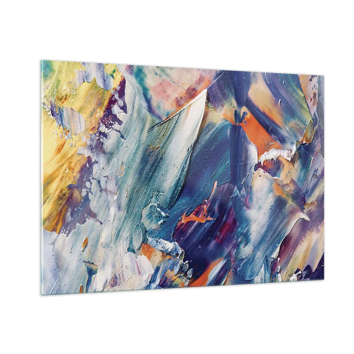 Obraz na skle - Chaos barev - 100x70 cm