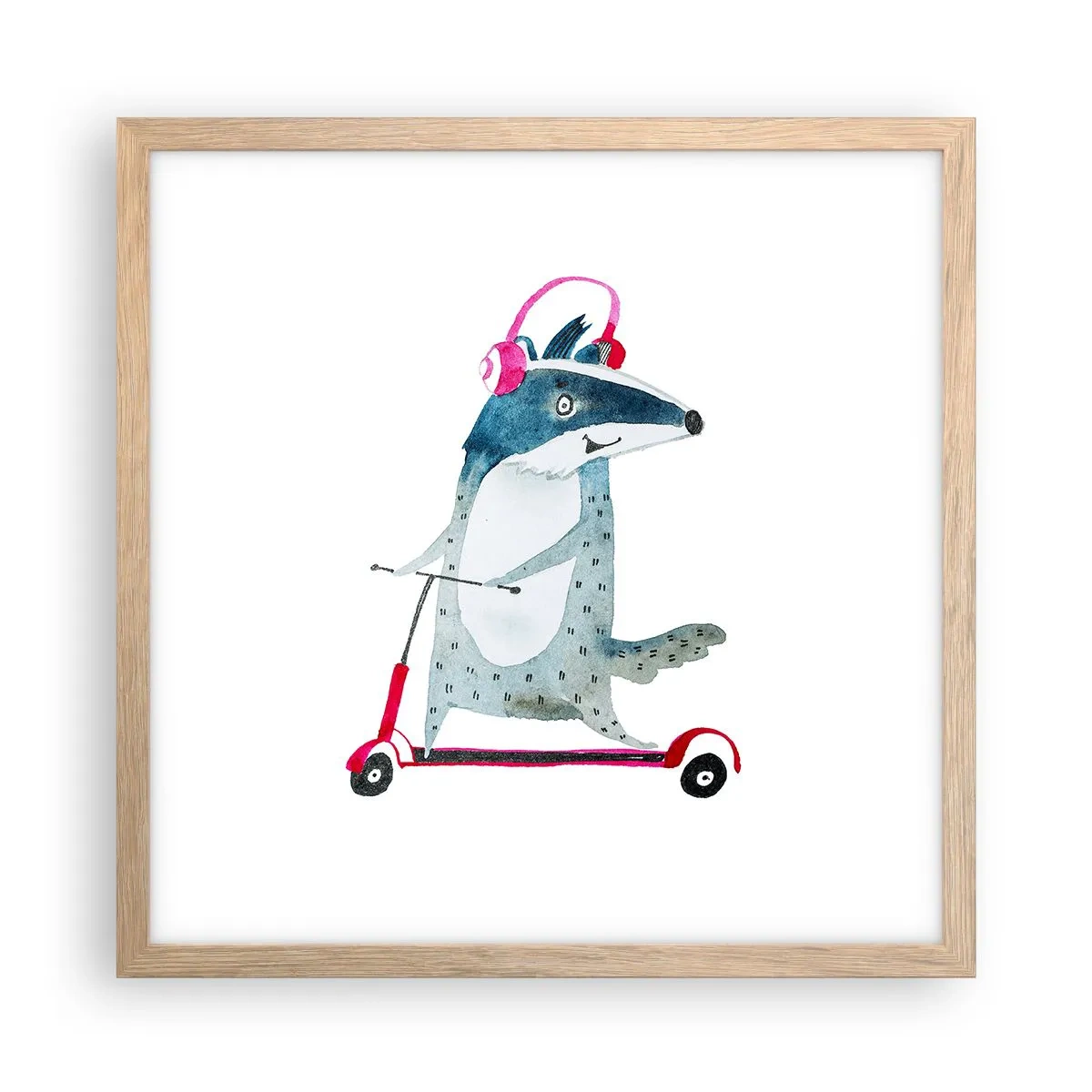 Plakát v rámu světlý dub - Jezevčí radosti - 40x40 cm