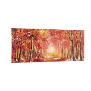 Obraz na skle - Měděný les - 100x40 cm