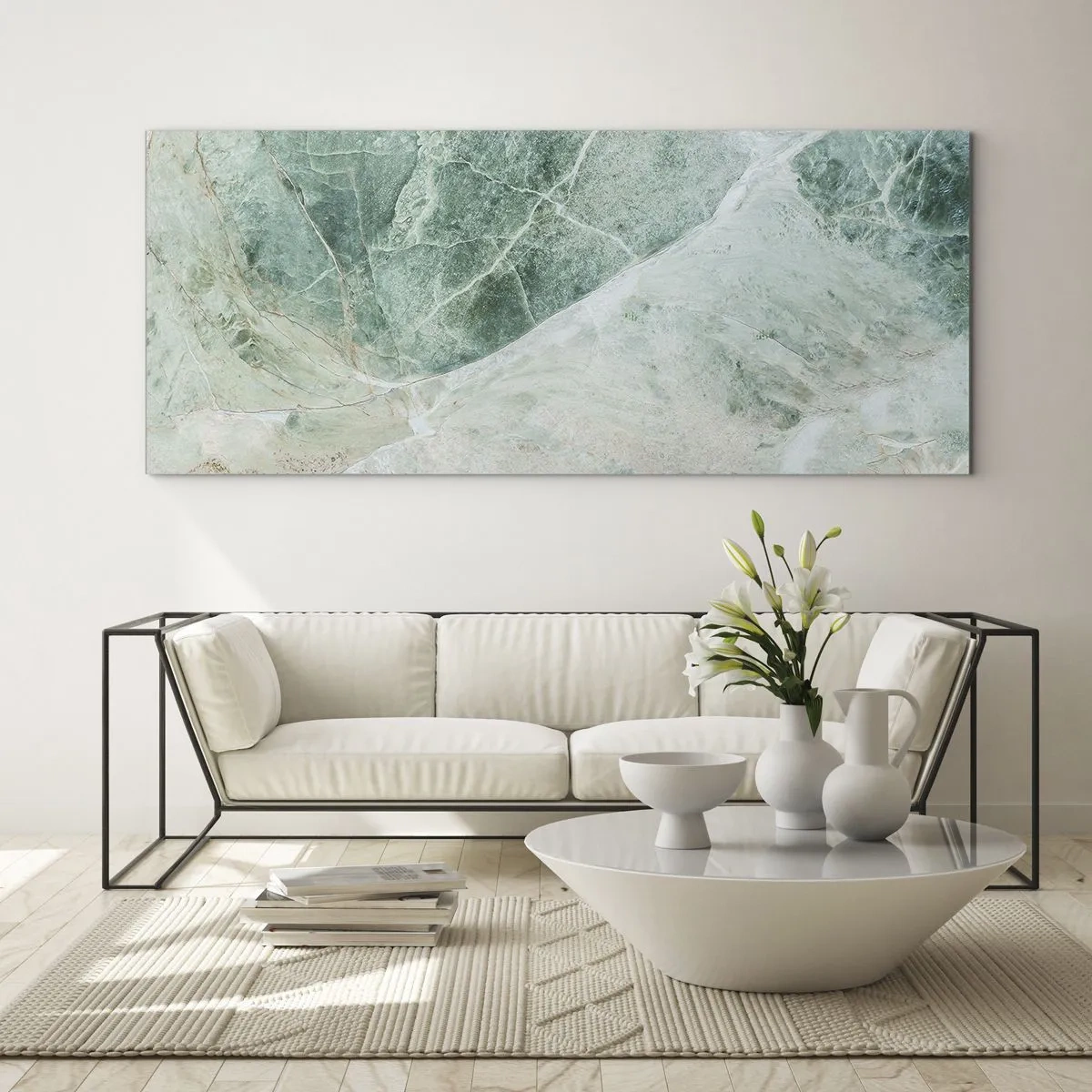 Obraz na skle - Ctný chlad kamene - 100x40 cm