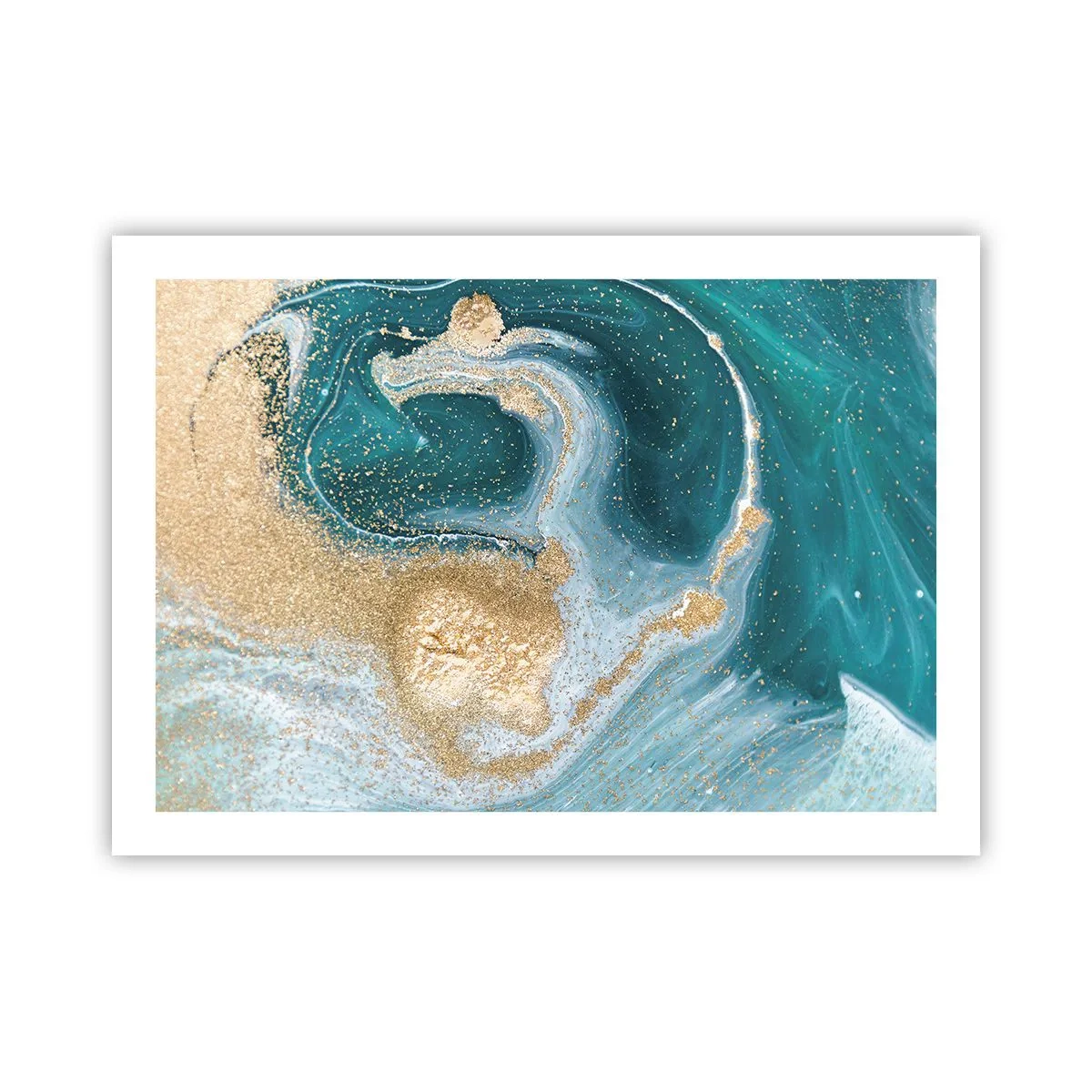 Plakát - Vír zlaté a tyrkysové - 70x50 cm