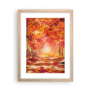 Plakát v rámu světlý dub - Měděný les - 30x40 cm