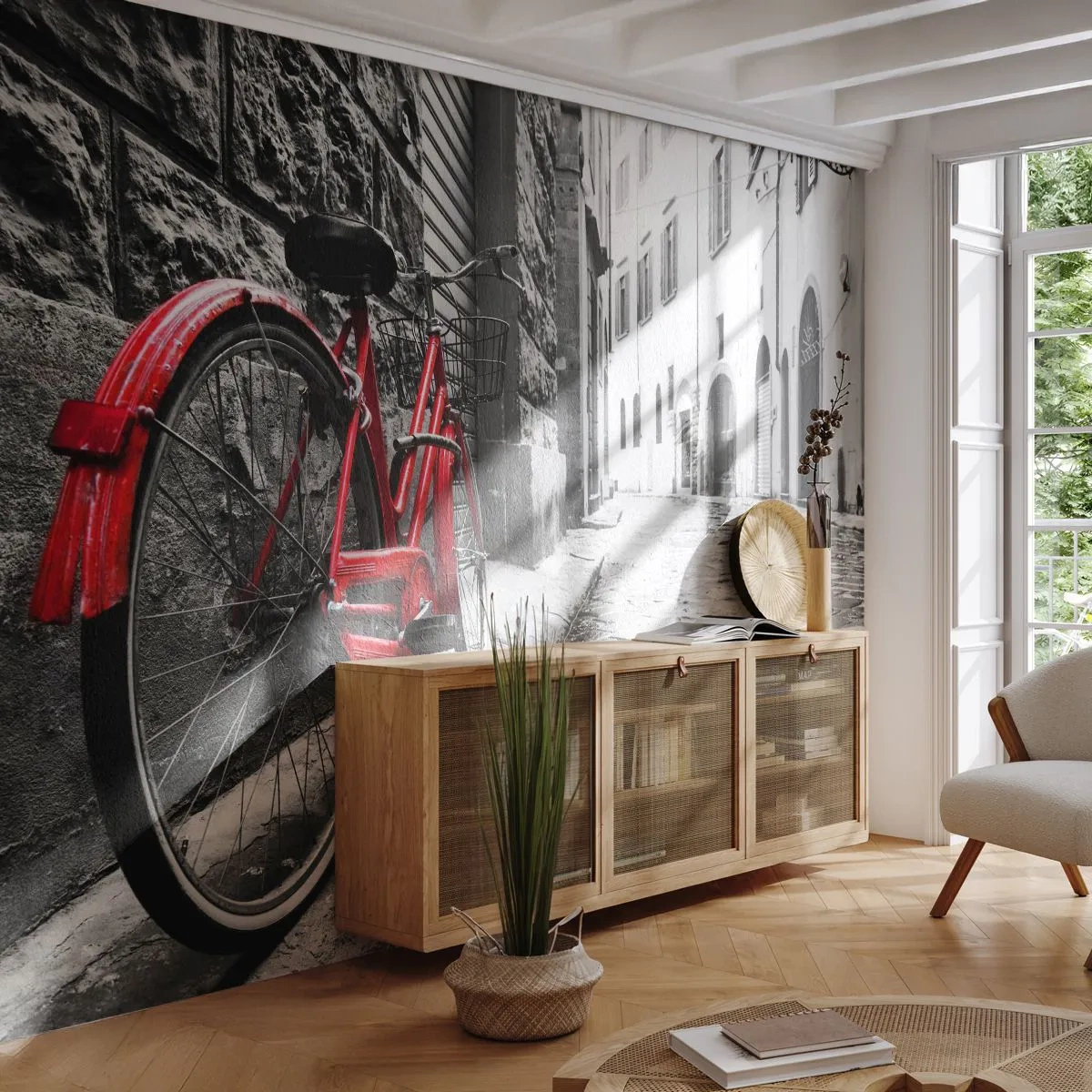 Fototapeta Samolepicí Deluxe Sticker - Skutečná krása nestárne - Město, Architektura, Jízdní kolo - 250x175 cm