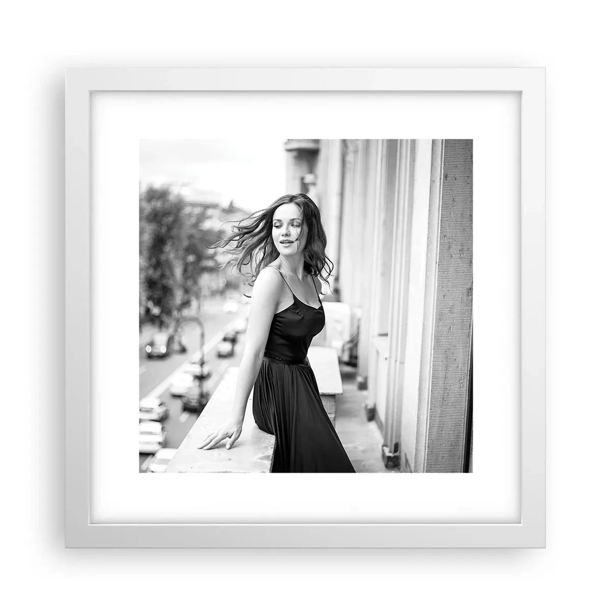 Plakát v bílém rámu - Určitě Pařížanka - 30x30 cm