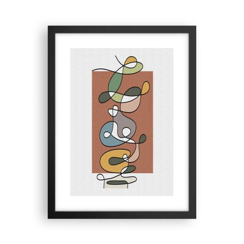 Plakát v černém rámu - Abstrakce: barevné dovádění - 30x40 cm