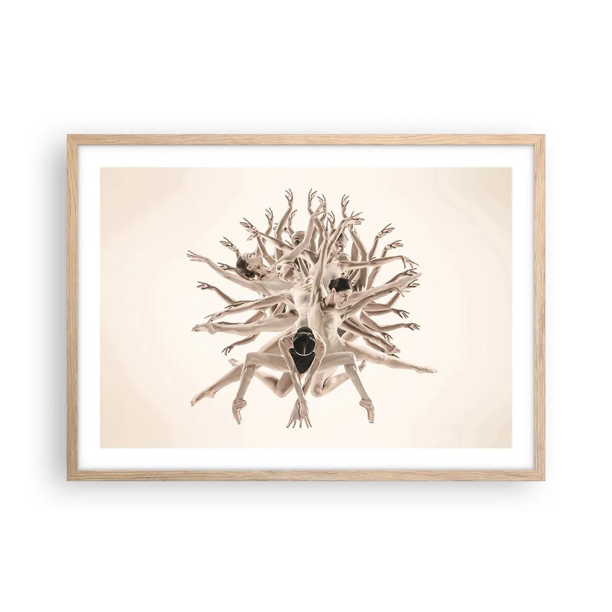 Plakát v rámu světlý dub - Rozkvět v tanci - 70x50 cm