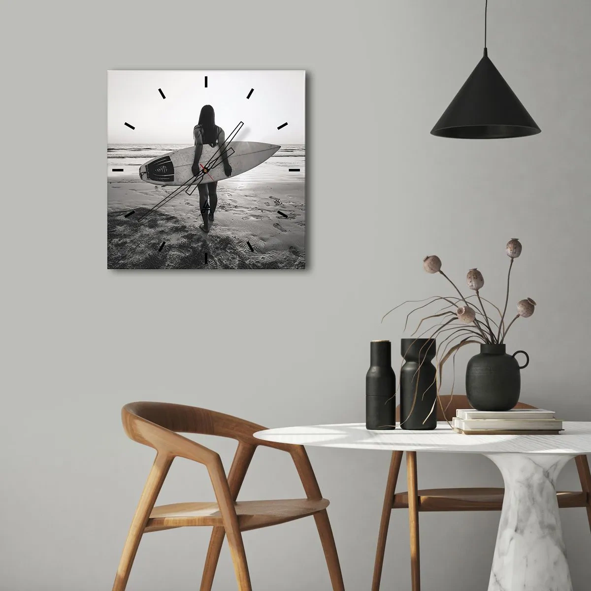 Nástěnné hodiny - Dcera mořské vlny - 40x40 cm