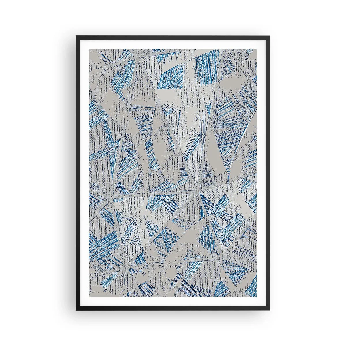 Plakát v černém rámu - V šedomodrém labyrintu - 70x100 cm