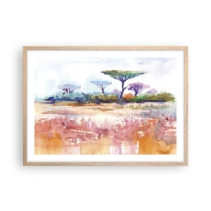Plakát v rámu světlý dub - Barvy savany - 70x50 cm
