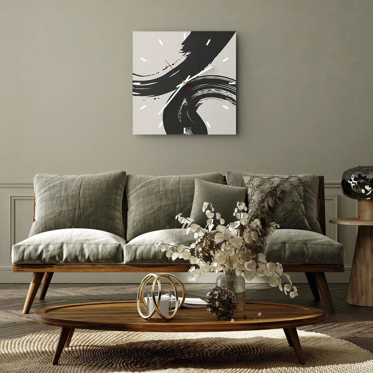 Nástěnné hodiny - Rozmáchle a dokola - 40x40 cm