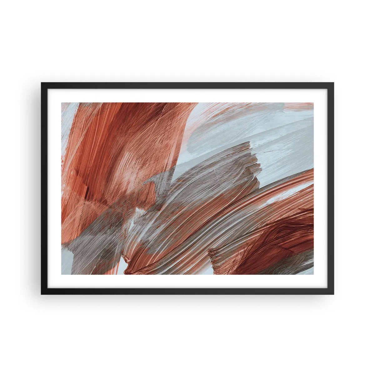 Plakát v černém rámu - Podzimní větrná abstrakce - 70x50 cm