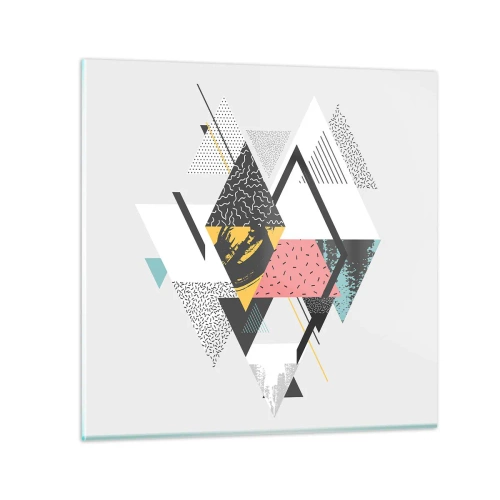 Obraz na skle - Variace na trojúhelník a kosočtverec - 40x40 cm