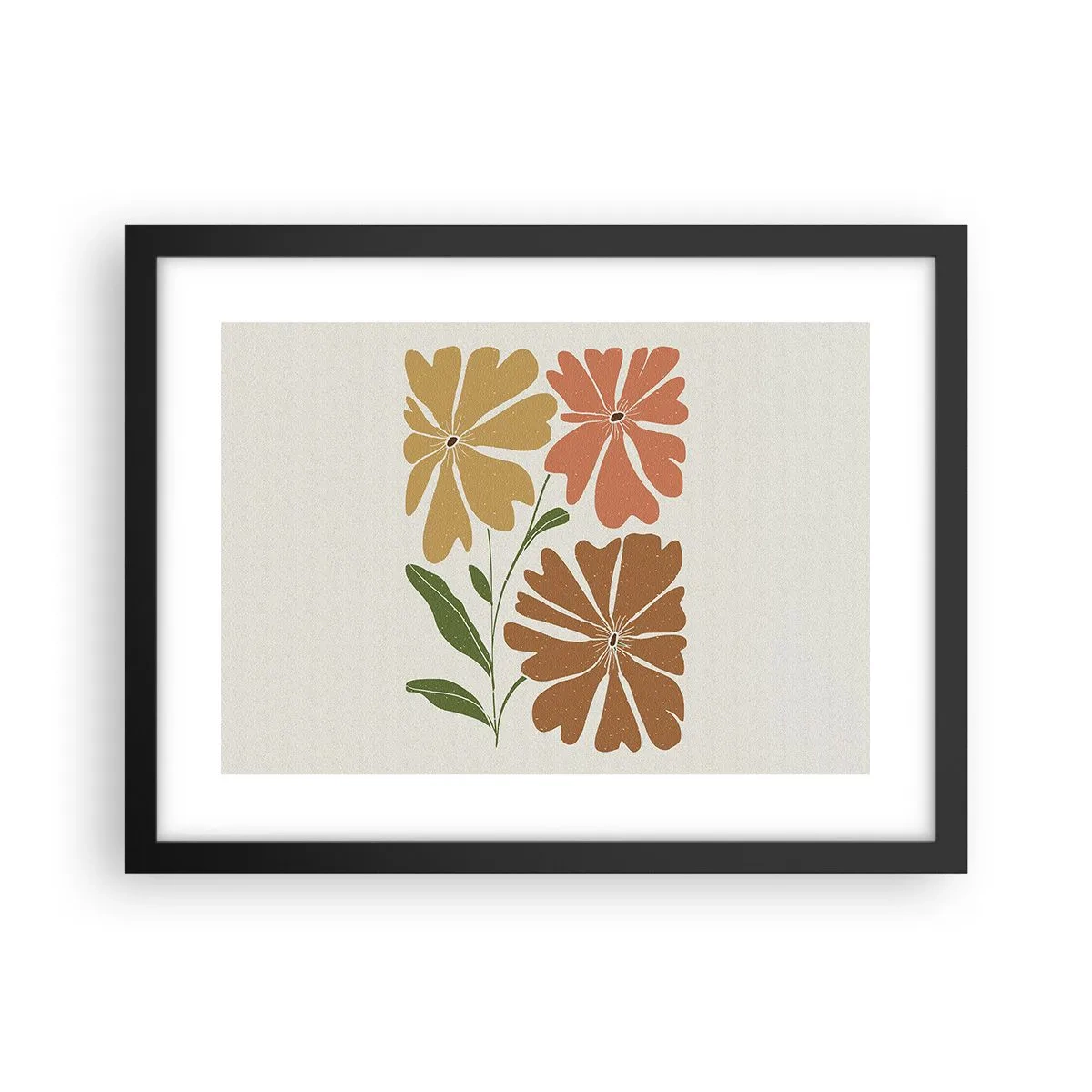 Plakát v černém rámu - Příroda a geometrie - 40x30 cm