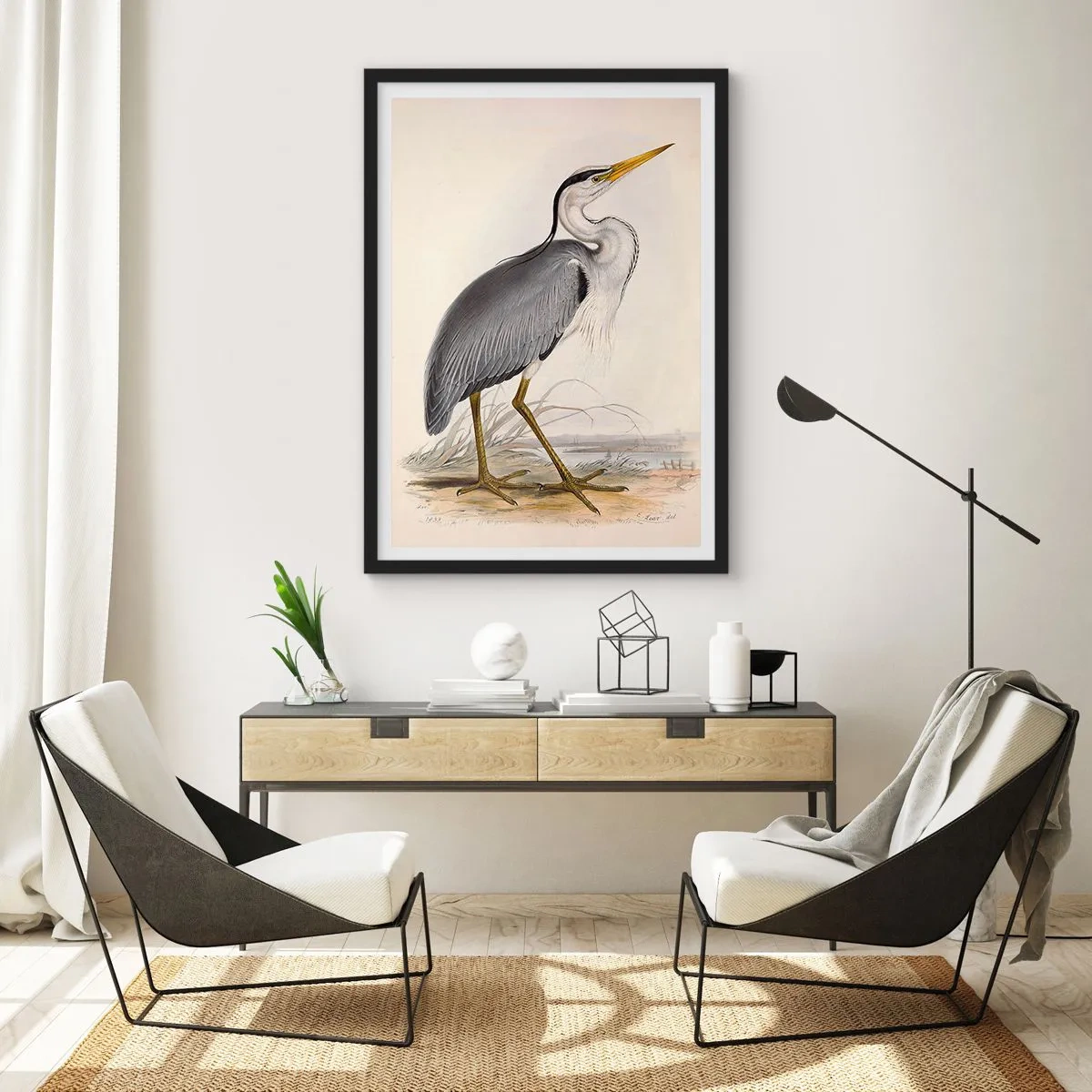 Plakát v černém rámu - Půvab volavky - 61x91 cm