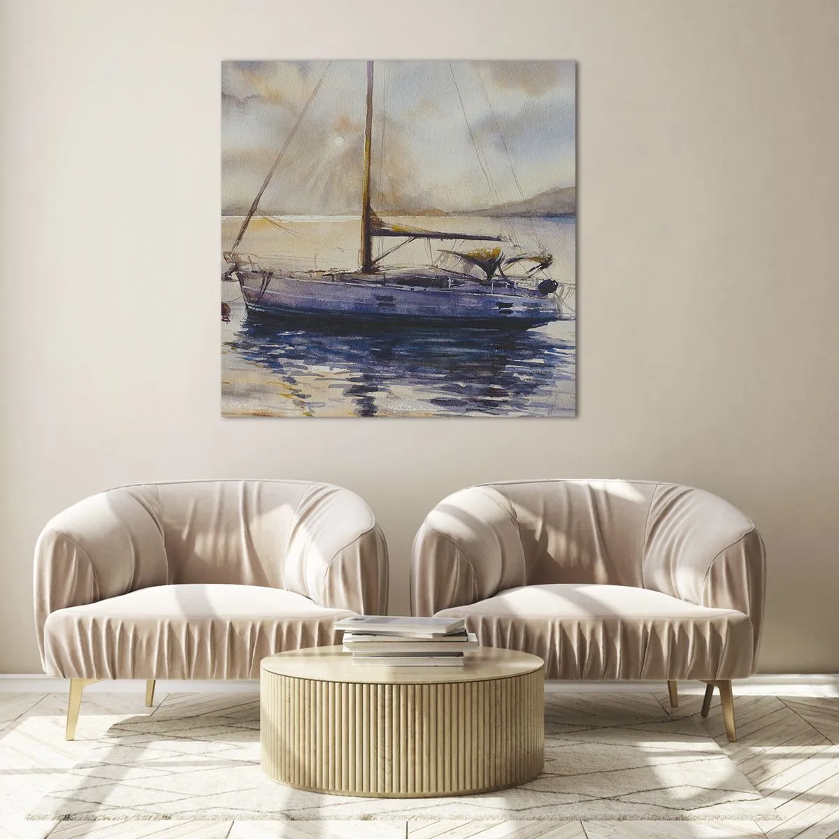 Obraz na skle - Večer v zátoce - 60x60 cm