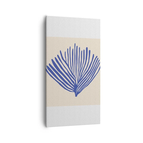 Obraz na plátně - Modrý vějíř - 55x100 cm