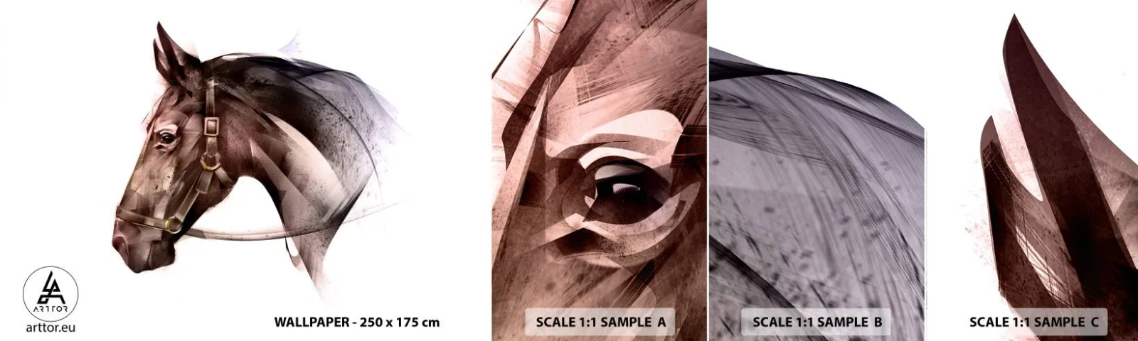 Fototapeta Vzorek Standard Eco - To je ale půvab - Zvířata, Hlava koně, Kůň - 100x30 cm