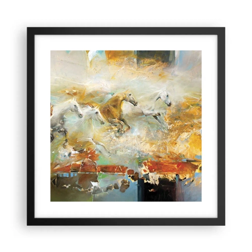 Plakát v černém rámu - Cválá světlem - 40x40 cm