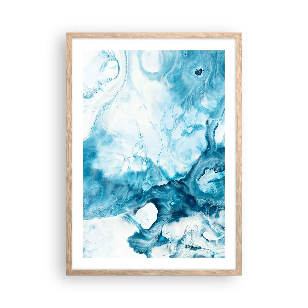 Plakát v rámu světlý dub - Modrý koncert - 50x70 cm
