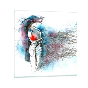 Obraz na skle - Sám s vesmírem - 50x50 cm